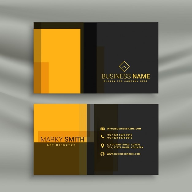 Simple yellow and black business card