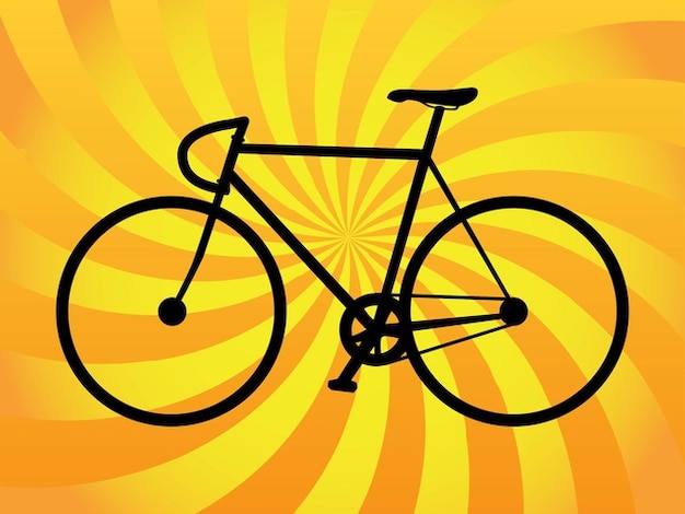 Simplified sport bicycle vector\
silhouette