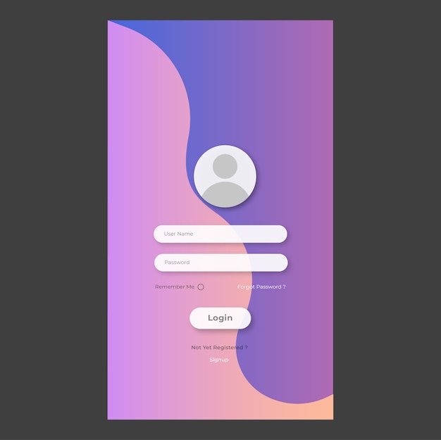 Premium Vector | Sing in login page template mockup