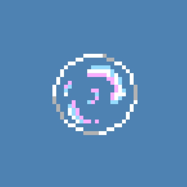 Premium Vector | Single bubble with pixel art style