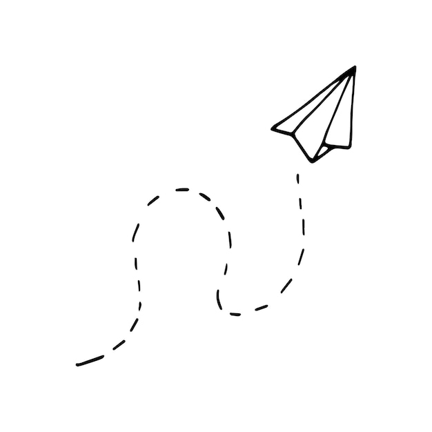 Premium Vector | Single element of paper airplane in doodle business ...