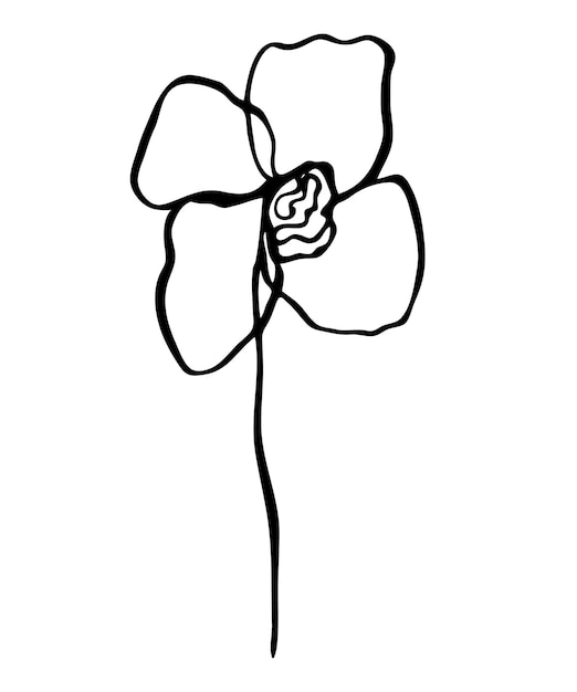 Premium Vector | Single vector illustration of a flower. line art ...