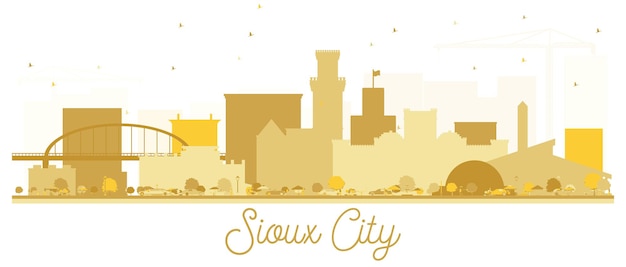 Premium Vector | Sioux city skyline golden silhouette. vector illustration.