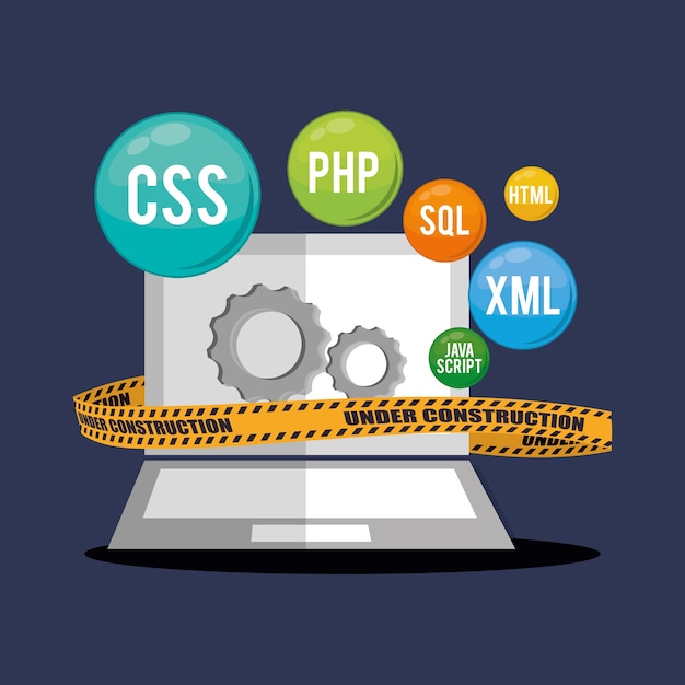 Site under construction design Premium Vector