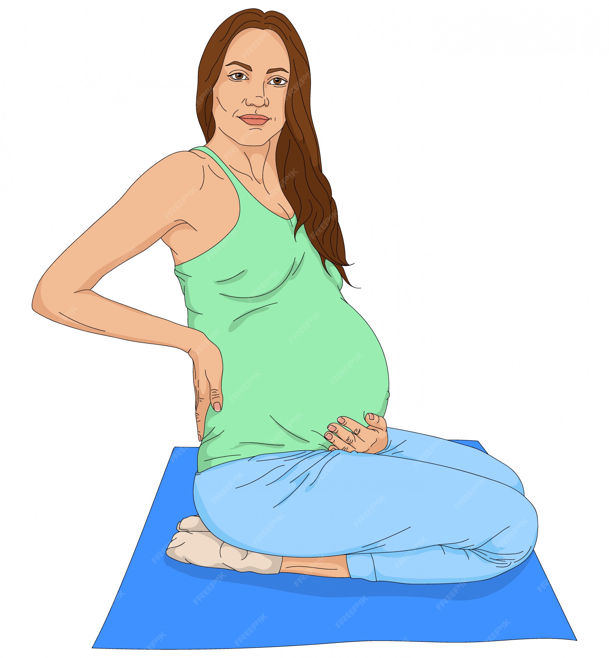 Premium Vector Sitting Pregnant Woman 0531