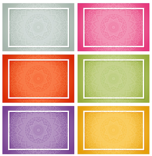 Six designs with mandala patterns Free Vector