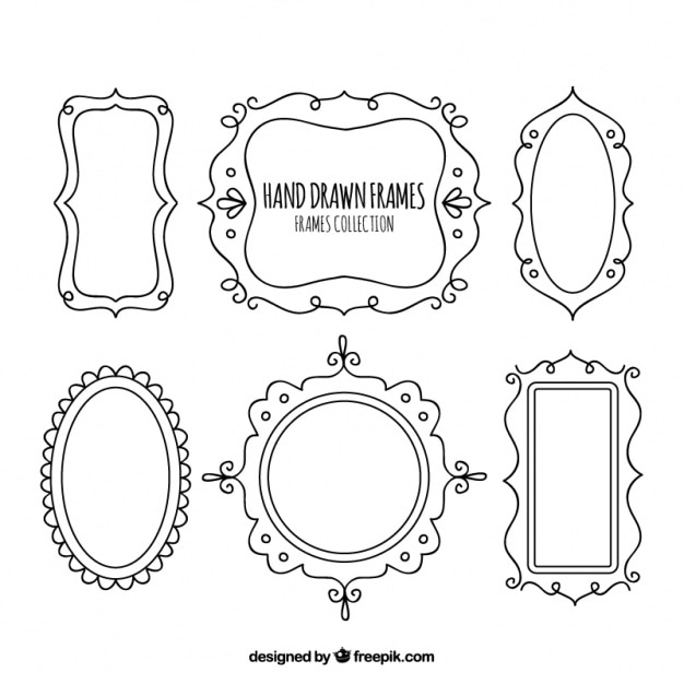 Six hand drawn frames Vector | Free Download