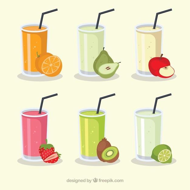 Six juicy fruit juices
