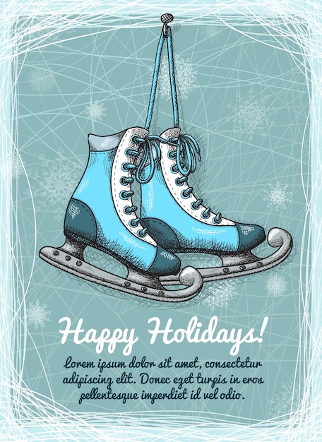 Skate holidays winter invitation