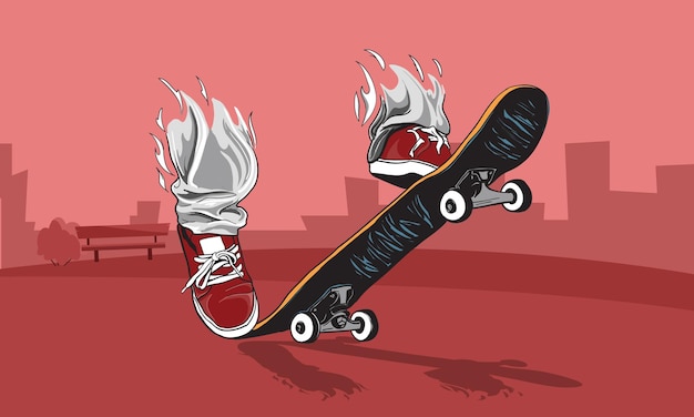 Premium Vector | Skateboarding