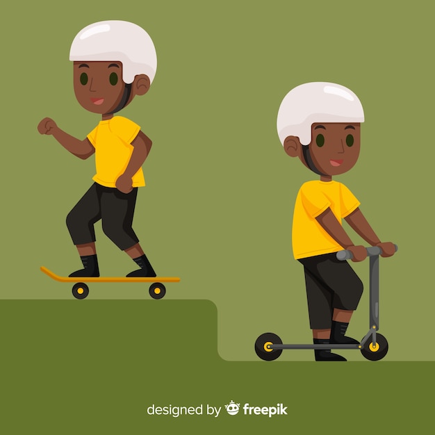 Skater boy collection Vector | Free Download