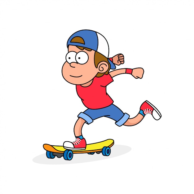 Premium Vector | Skater boy retro cartoon
