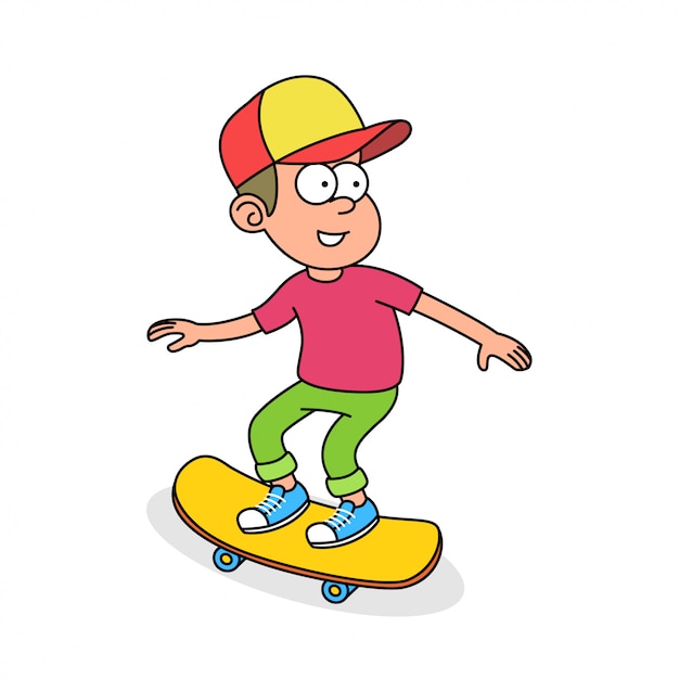 Premium Vector | Skater boy retro cartoon