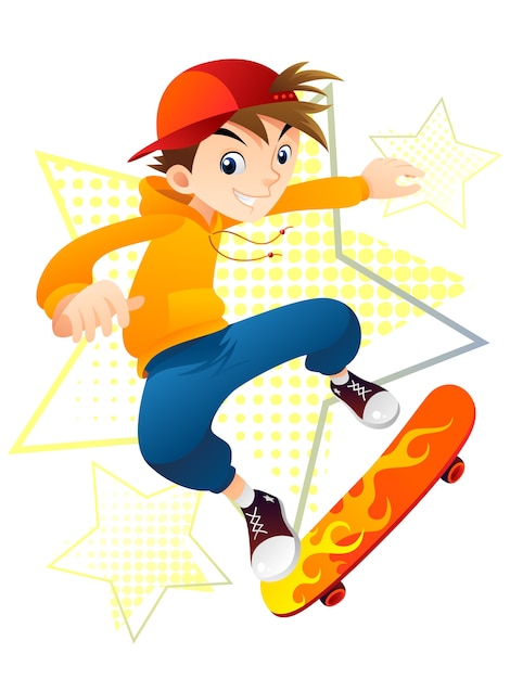 Premium Vector | Skater boy