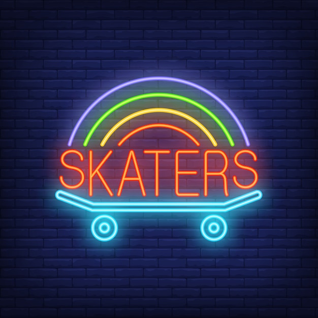 Download Free Skaters Neon Word On Skateboard Logo Neon Sign Night Bright Use our free logo maker to create a logo and build your brand. Put your logo on business cards, promotional products, or your website for brand visibility.