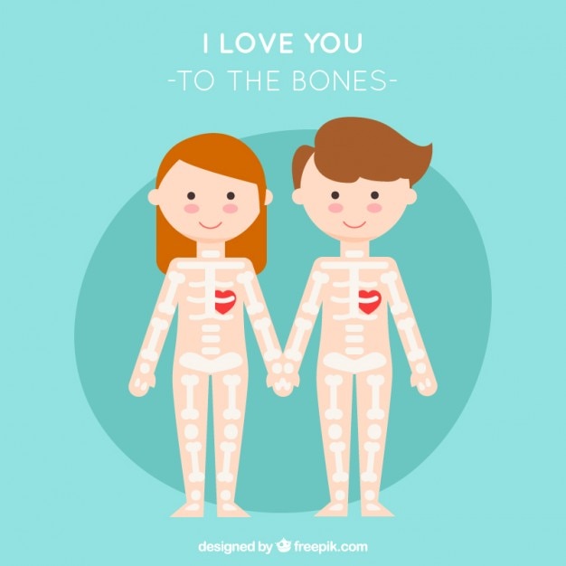 Skeleton couple in love Vector | Free Download