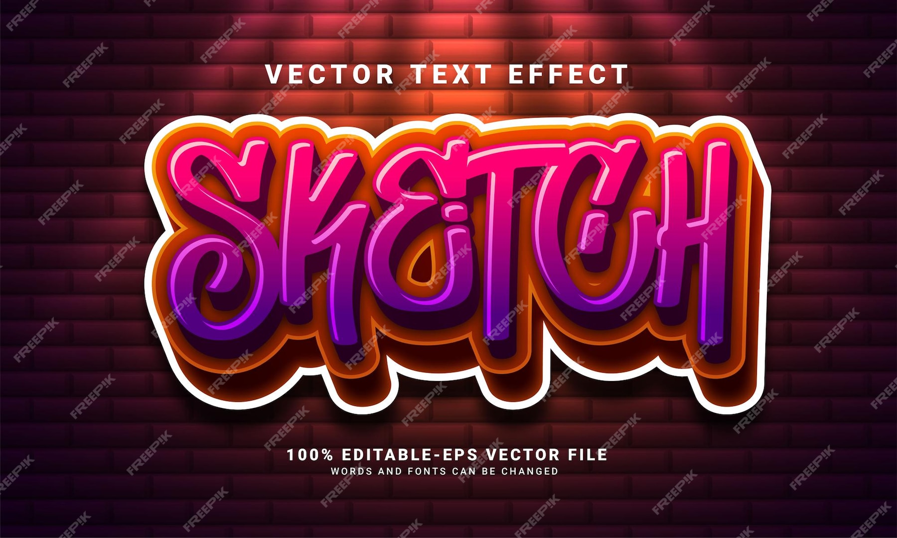 Premium Vector | Sketch 3d text effect, editable graffiti and colorful ...