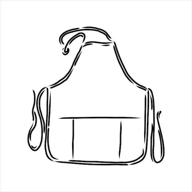 Premium Vector | Sketch apron vector illustration isolated kitchen ...