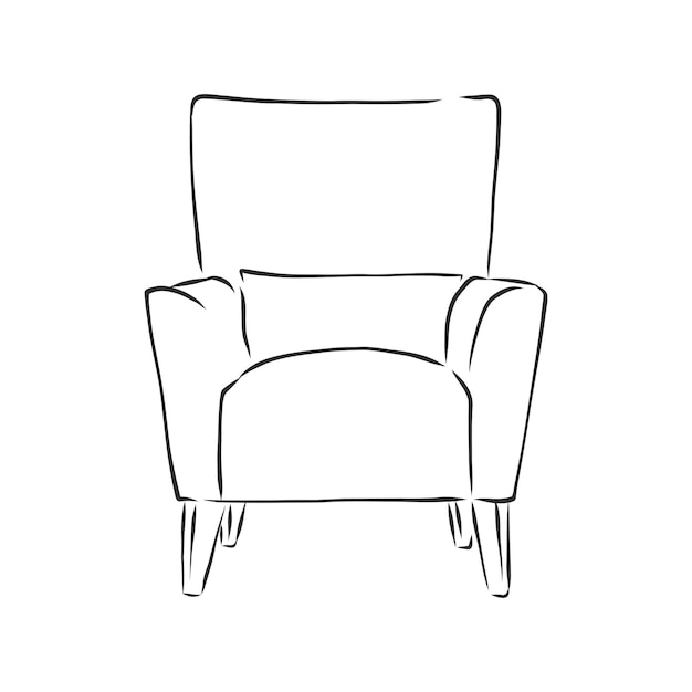 Premium Vector | Sketch chair in linear style silhouette vector ...