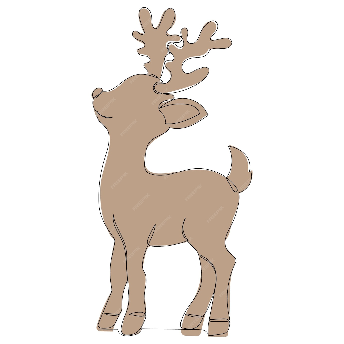 Premium Vector Sketch christmas deer, outline, isolated