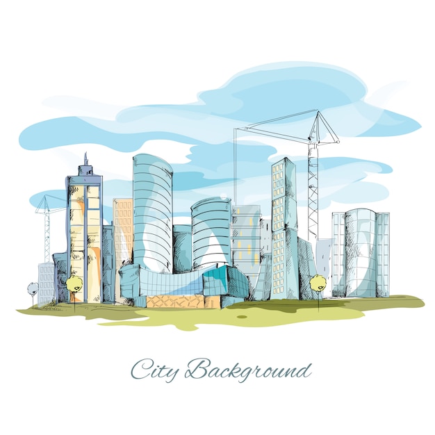 Free Vector | Sketch city background