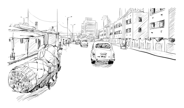 Premium Vector Sketch Of Cityscape In Kolkata India Show