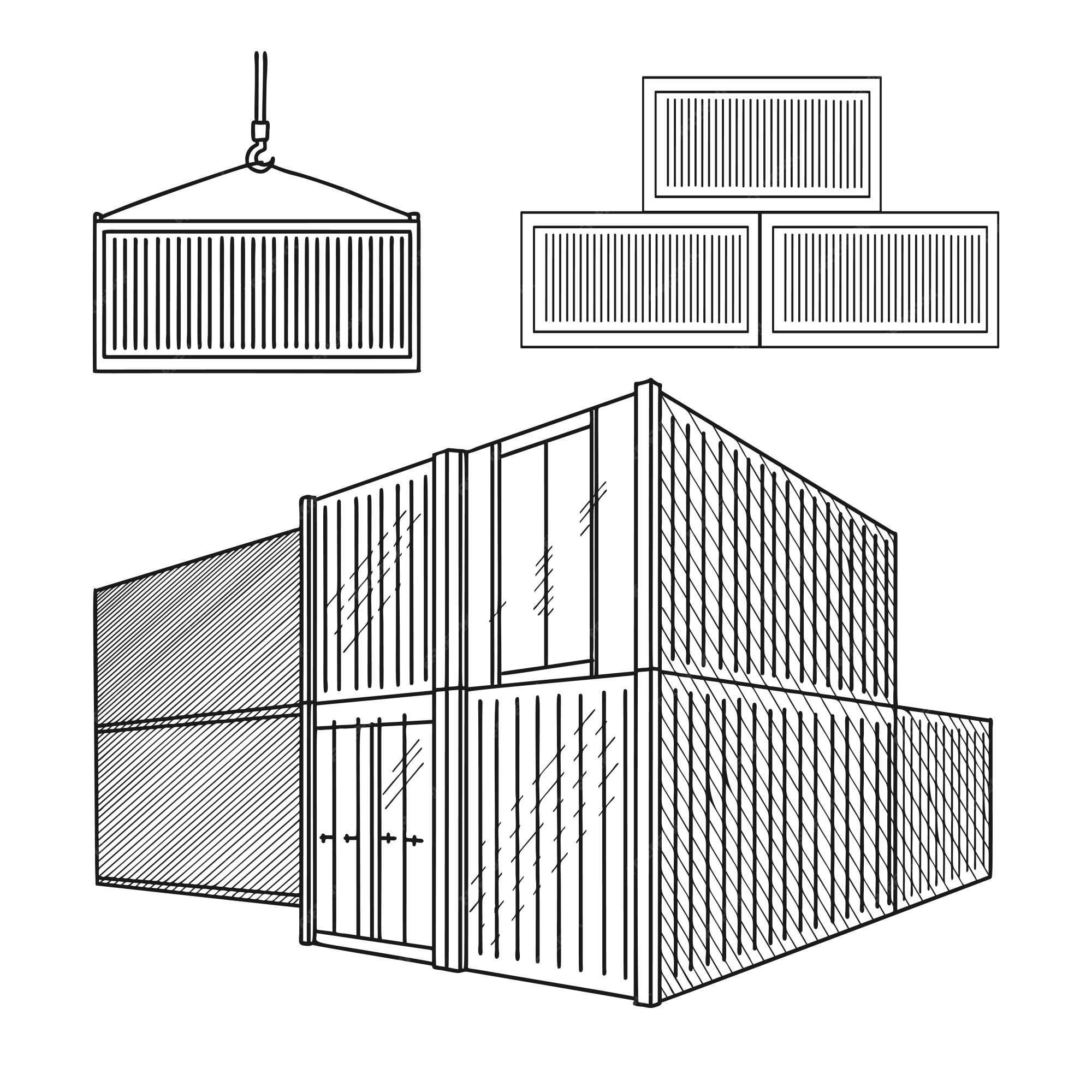 Premium Vector Sketch different containers. hand drawn.
