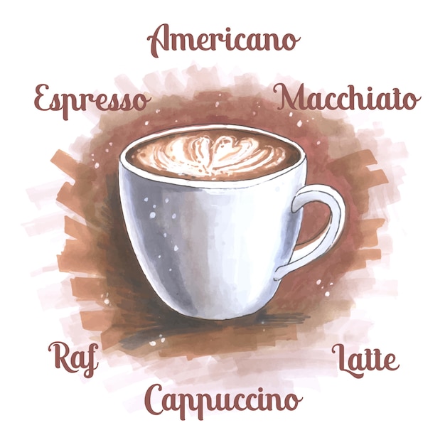 Sketch illustration of a cup of coffee