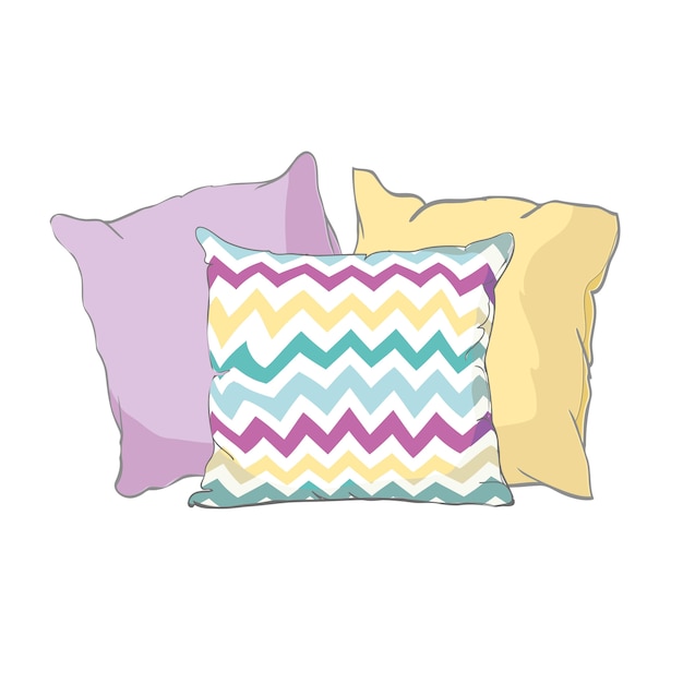 Premium Vector | Sketch illustration of pillow, art, pillow isolated