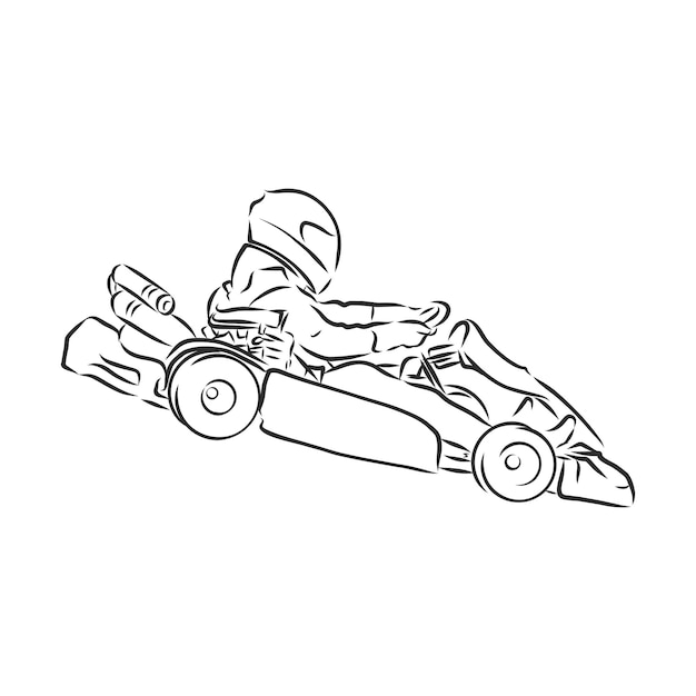Premium Vector Sketch of karting sport and active lifestyle racing