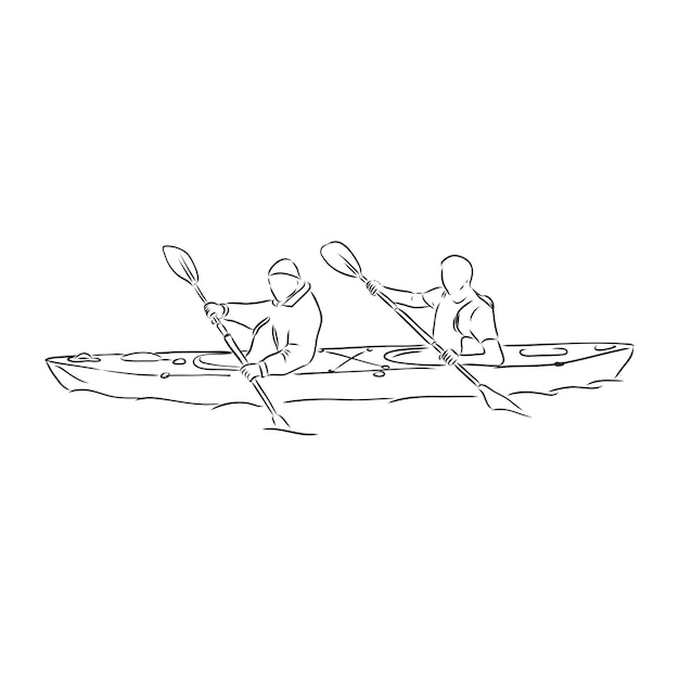 Premium Vector | Sketch of kayaking people hand drawn vector ...