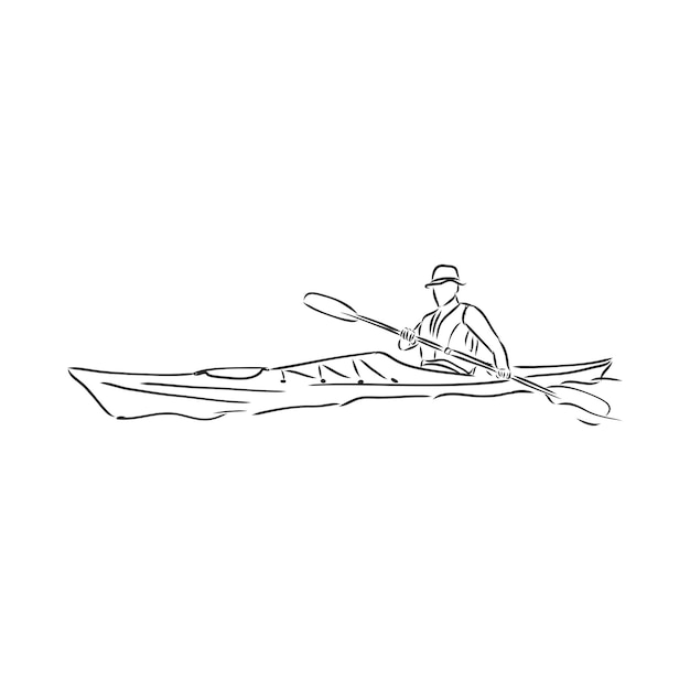 Premium Vector Sketch of kayaking people hand drawn vector