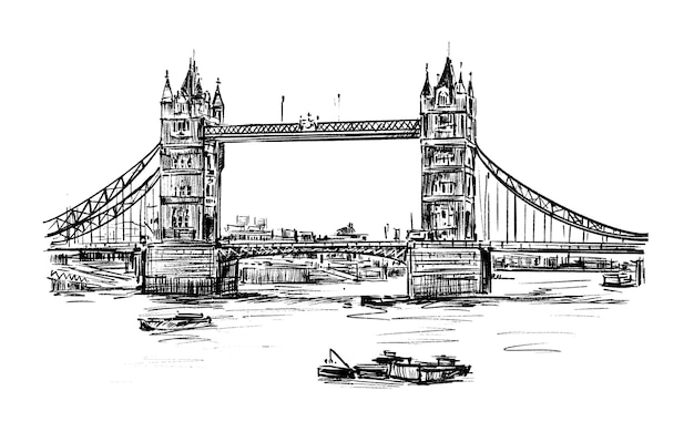 Easy Sketch London Bridge Drawing with Pencil
