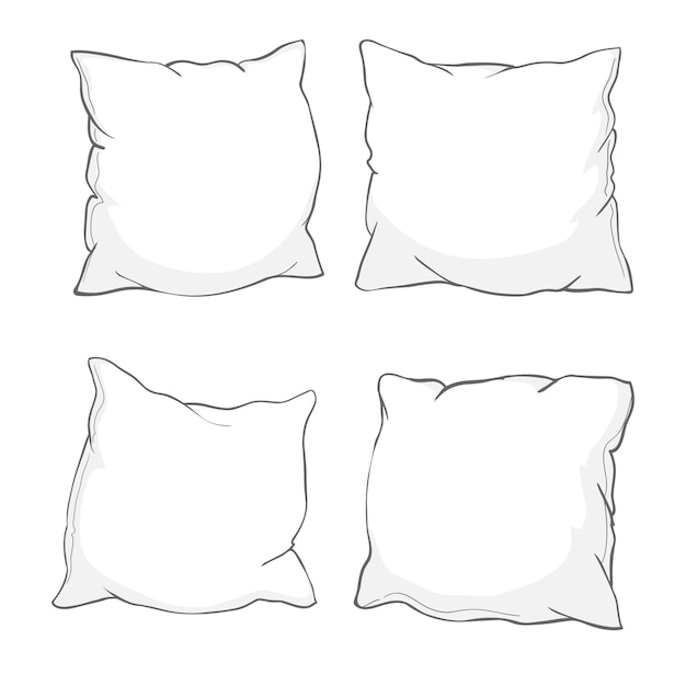 Cartoon Drawing Pillow Sketch with simple drawing