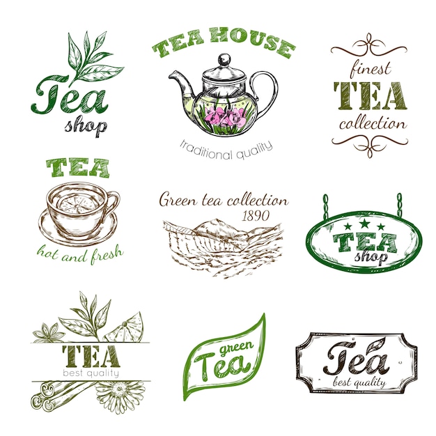 Download Free Download Free Sketch Tea Logo Set Vector Freepik Use our free logo maker to create a logo and build your brand. Put your logo on business cards, promotional products, or your website for brand visibility.