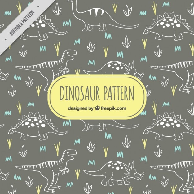 Sketched dinosaurs pattern