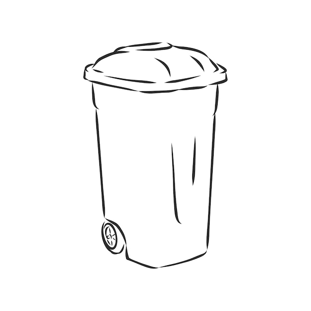 Premium Vector | Sketched empty trash trash can vector sketch illustration