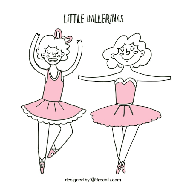 Sketches funny little ballerinas