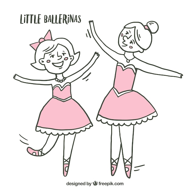 Sketches little ballerinas