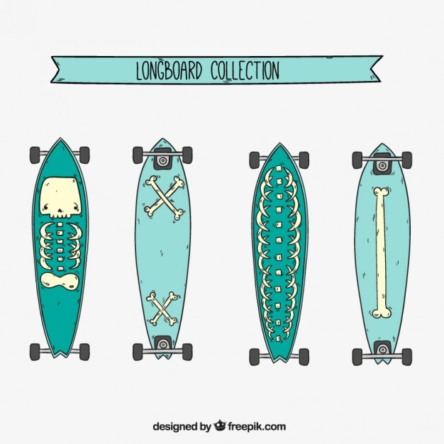 Sketches modern skateboards