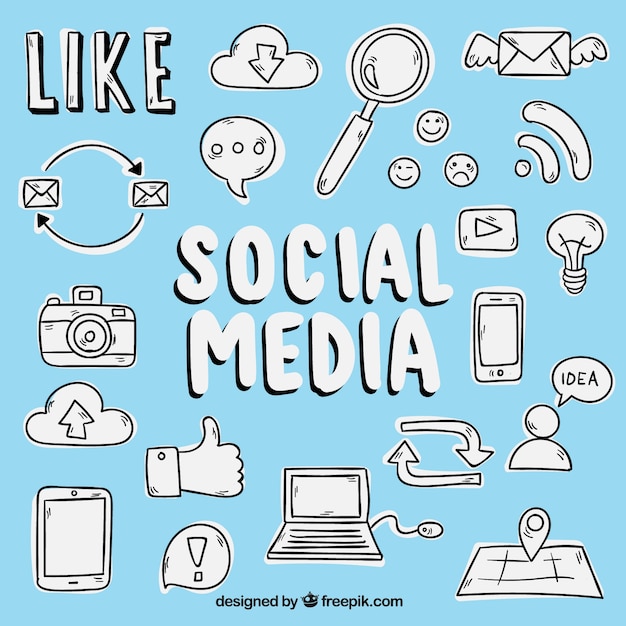 Sketches of social media icons Vector | Free Download