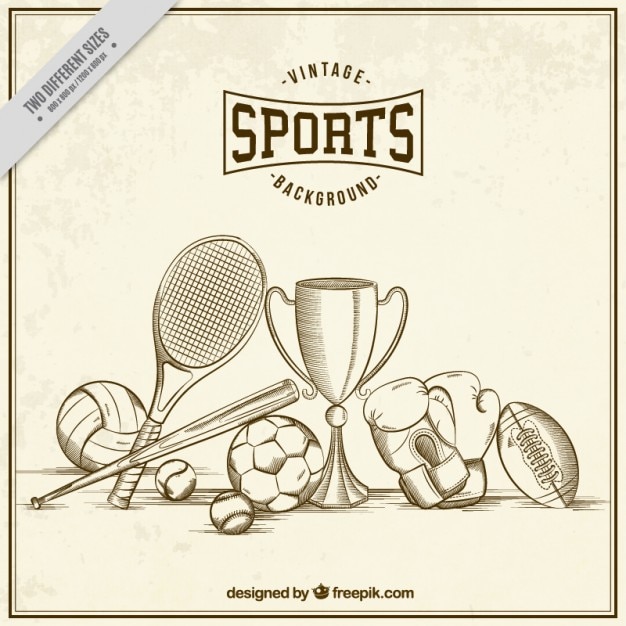 Sketches sport elements pattern