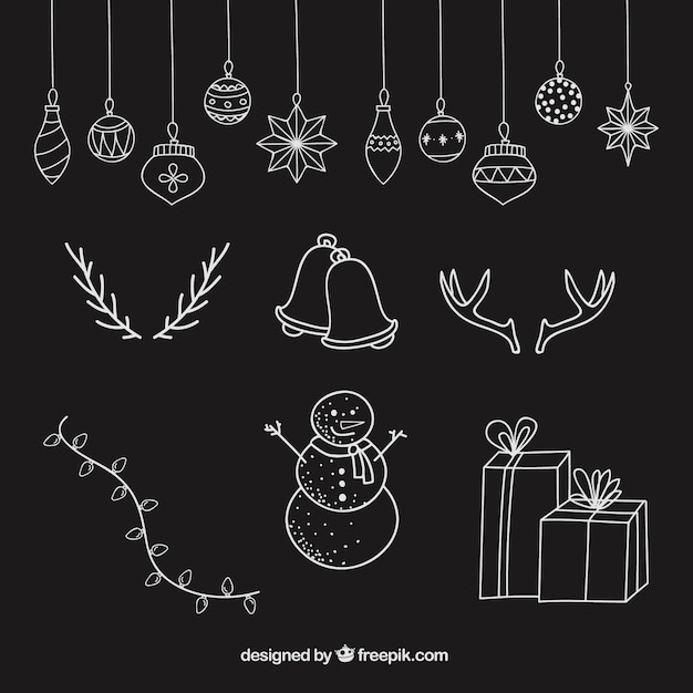 Download Sketchy christmas elements Vector | Free Download