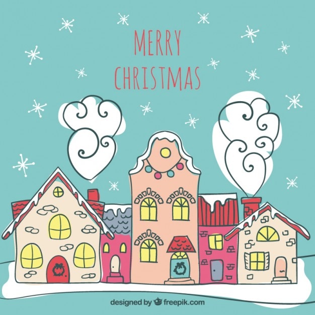 Free Vector | Sketchy christmas village