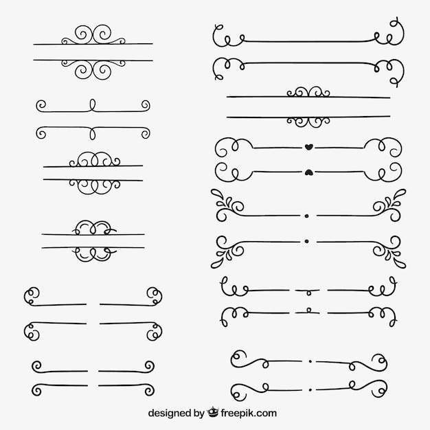 Download Free Vector | Sketchy dividers collection