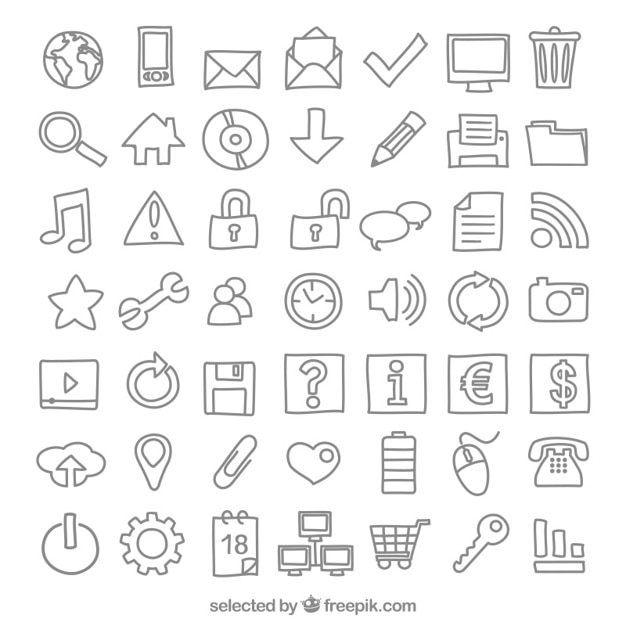 Download Free Vector | Sketchy icons collection
