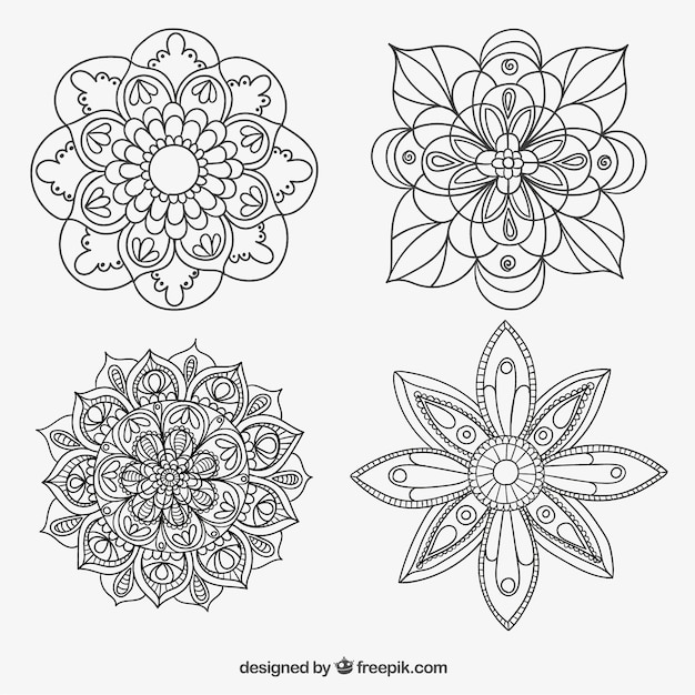Download Sketchy mandalas collection | Free Vector