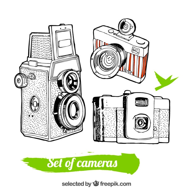 Sketchy retro cameras