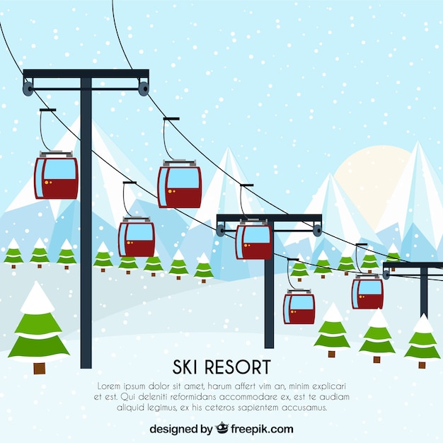Free Vector Ski lift design