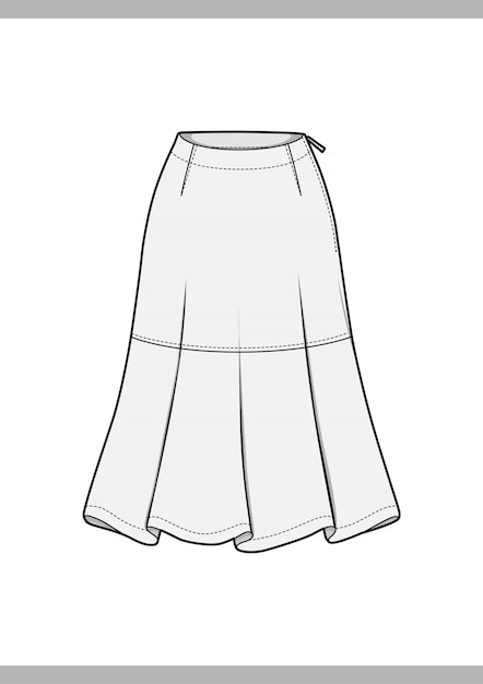 How to Draw a Skirt Flat Sketch in Illustrator for Fashion Design 